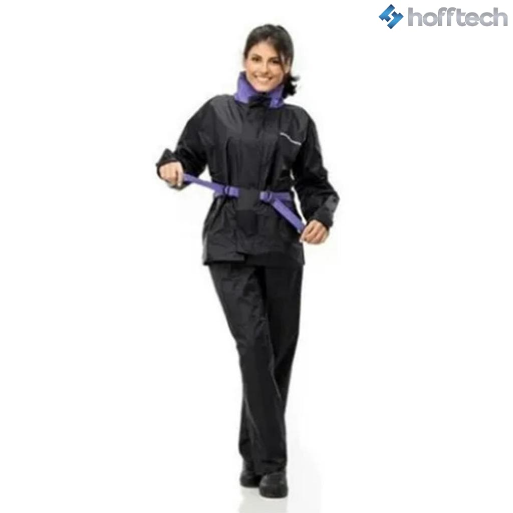Capa Chuva Conjunto Nylon Feminino Moto Motoboy Pantaneiro Gola Roxa