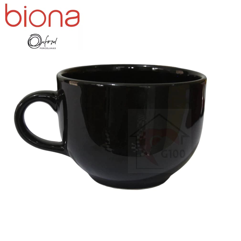 Caneca Jumbo 740 ml Xicrão Cerâmica Sopa/Caldo/Cereal - Preto -  Oxford Biona
