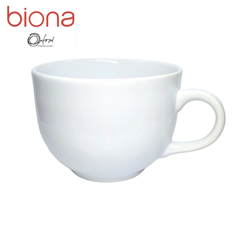 Caneca Jumbo 740 ml Xicrão Cerâmica Sopa/Caldo/Cereal - Branco -  Biona