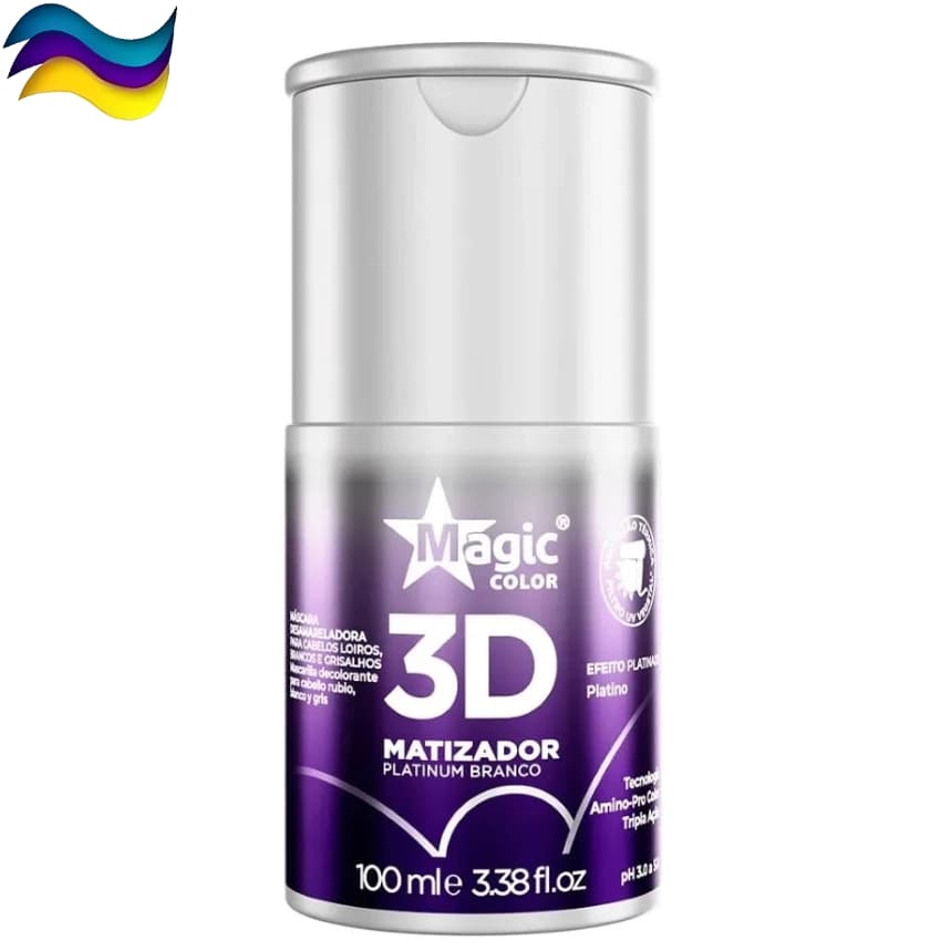 Magic Color Matizador 3D Platinum Branco Efeito Platinado 100ml Desamarelador Cabelos Descoloridos