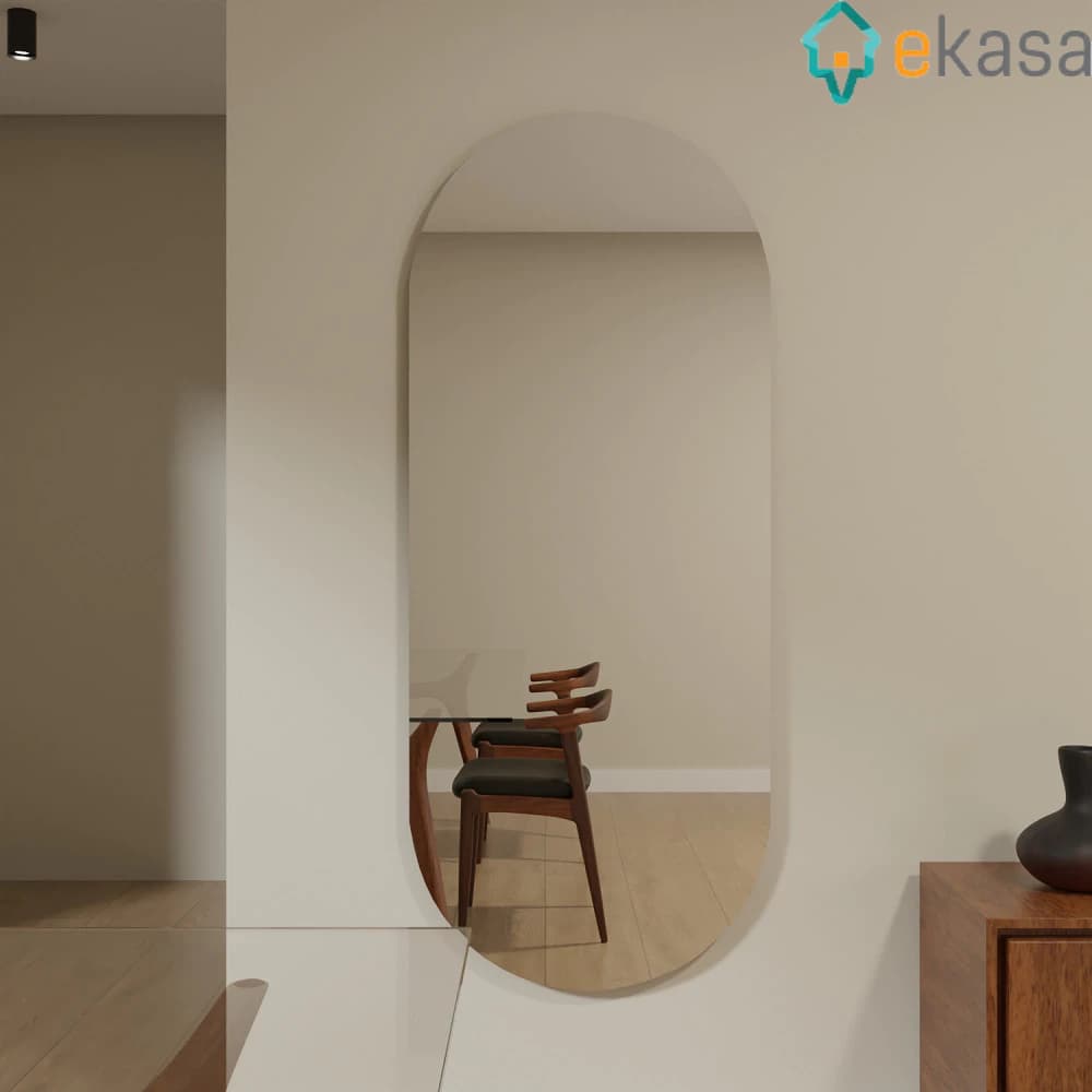 Espelho Orgânico 115cm x 55cm E07 Decorativo Lançamento Lapidado Salão Quarto Banheiro Sala Luxo