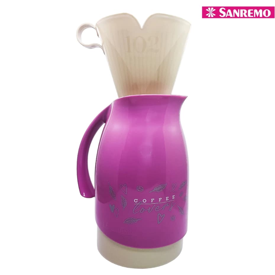 Kit Café para Presente Bule Térmico 700ml + Suporte Filtro 102 Sanremo Lilás | Conjunto para Café
