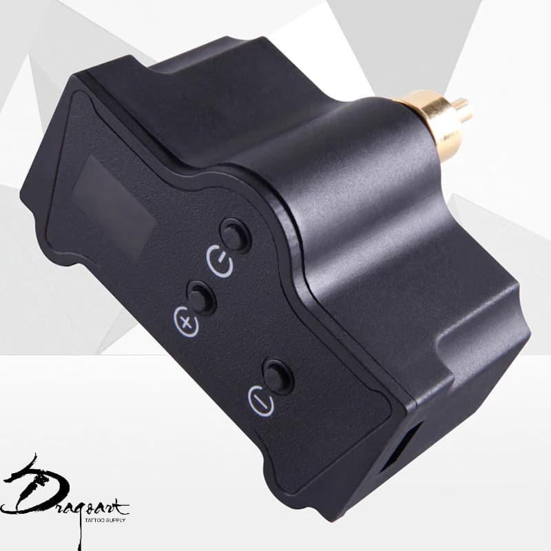 Fonte sem Fio para Tatuagem WX-2 RCA/DC com Bateria de 1500MAH - Preto