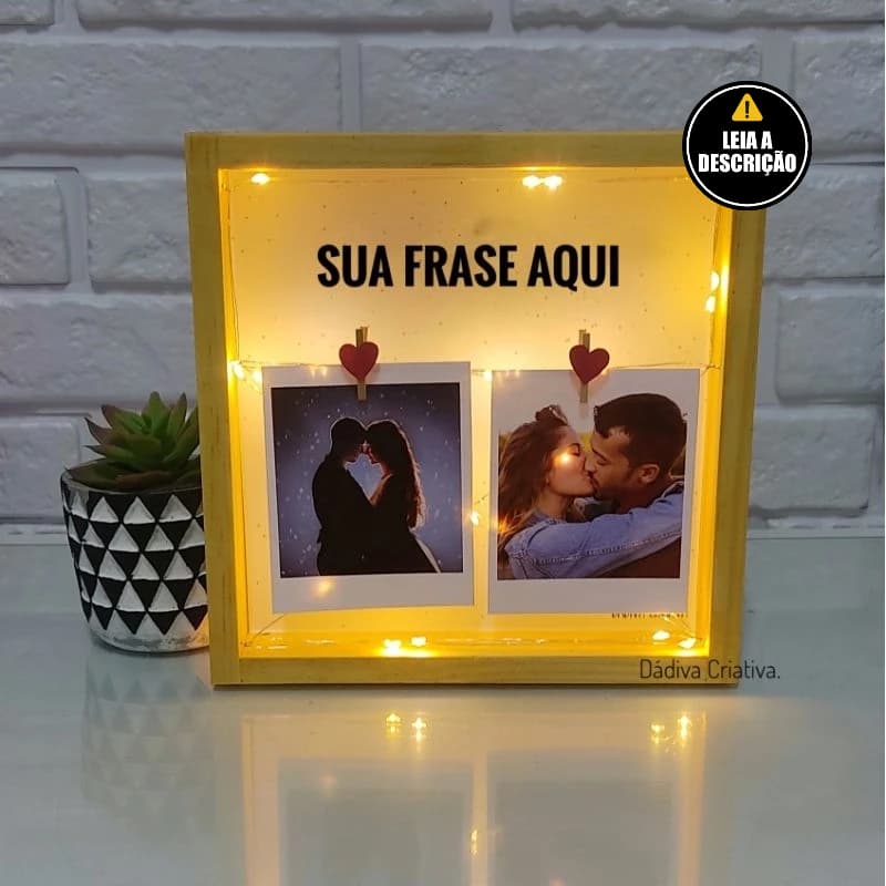 Porta Retrato de Led Personalizado - Acompanha fotos