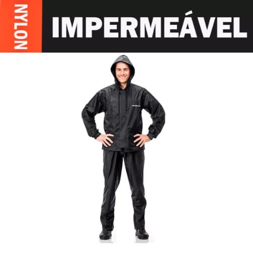 Capa De Chuva Motoqueiro Nylon Pantaneiro com capuz