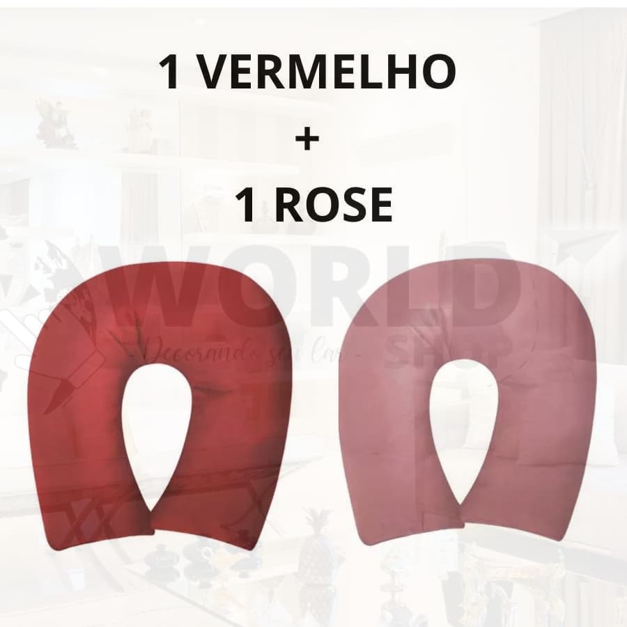 Kit 02 Travesseiros Descanso Luxos Protetor Para Pescoço Adulto Lindo Viagens Leitura Cores Vermelho