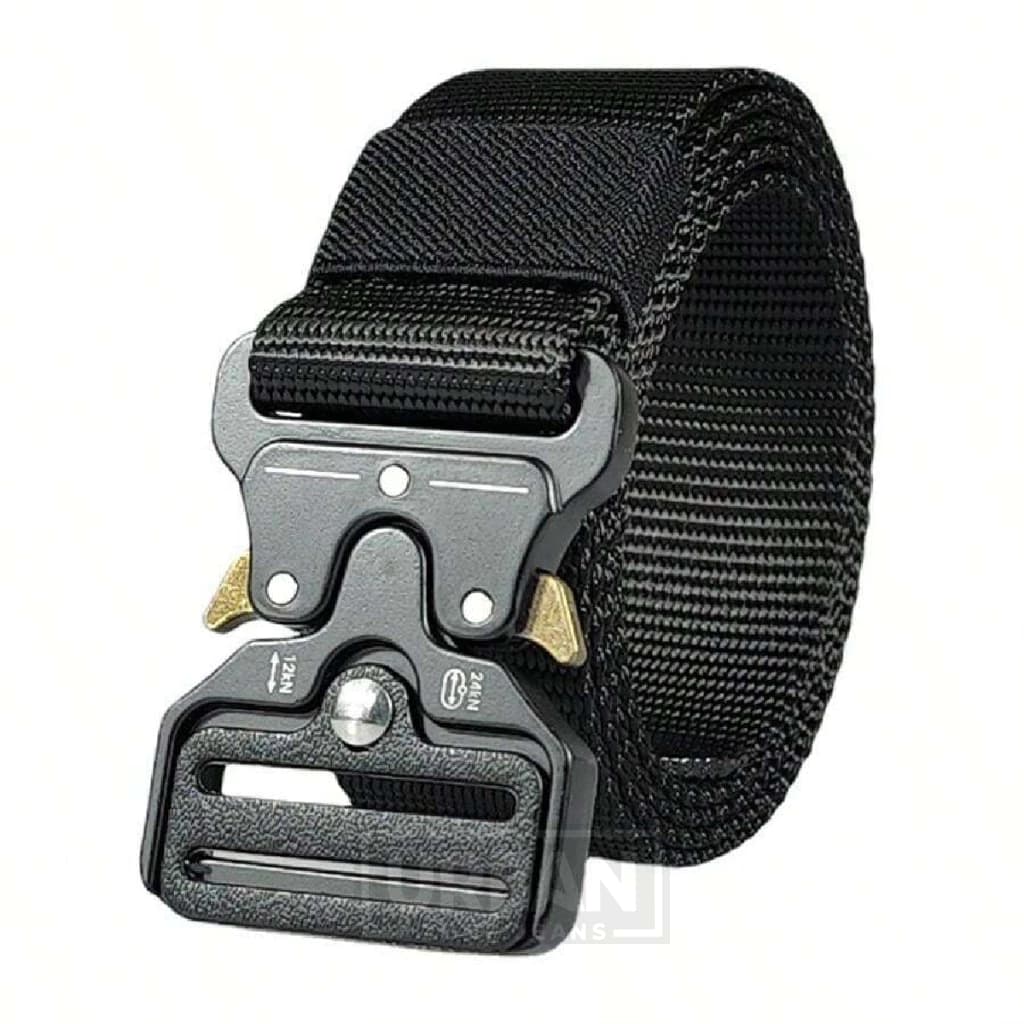 Cinto Com Fivela de Engate Rápido Masculino Tecido Sintético Preto