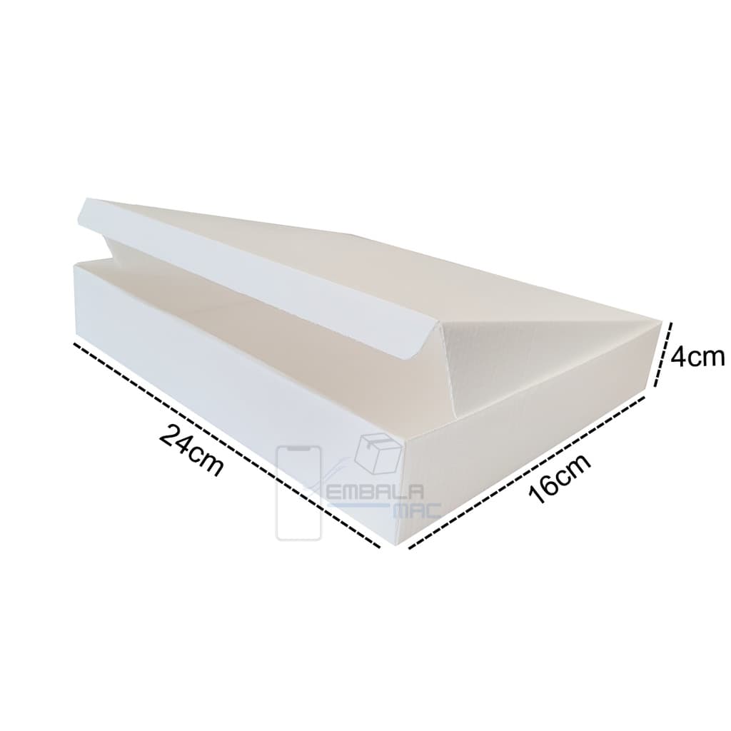 20 Caixas de Papelão 24x16x4 Pac Mini Branco Montável