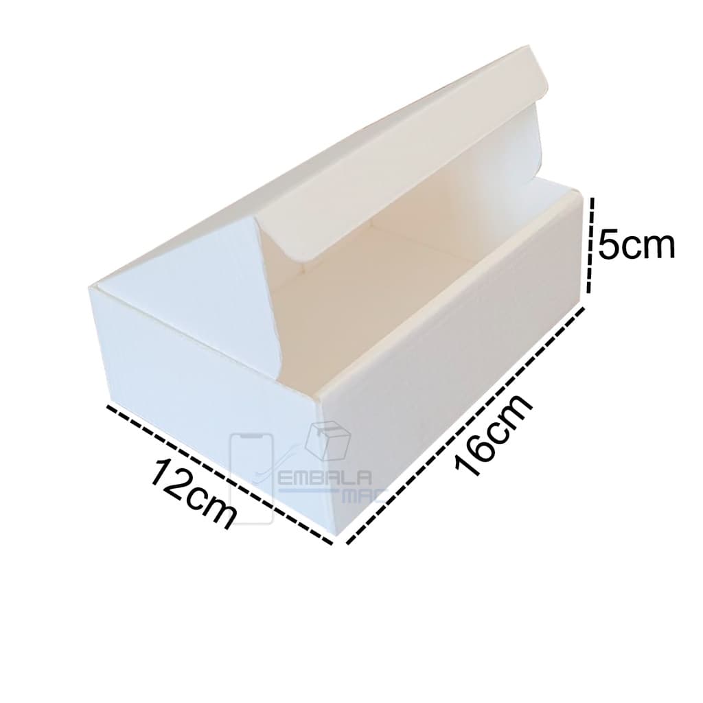30 Caixas De Papelão 16x12x5 Montável Cor Branco Pac Envios