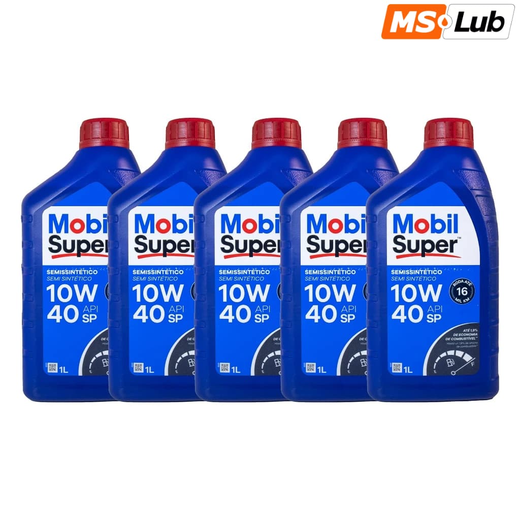 Kit 5 Mobil 10w40 Semissintético API SP