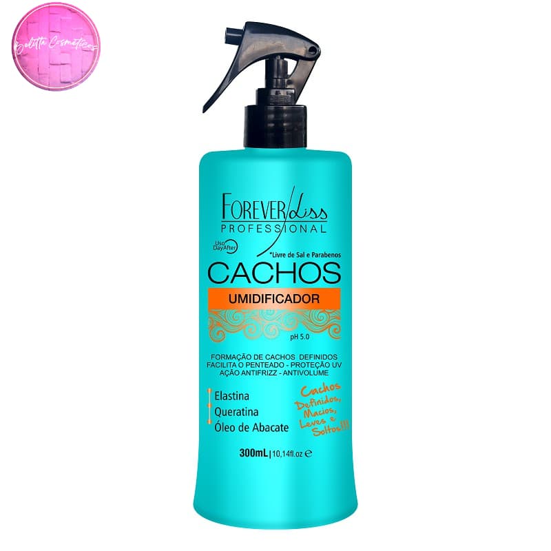 Umidificador de Cachos Forever Liss 300ml Hidratante Desembaraçador Nutrição