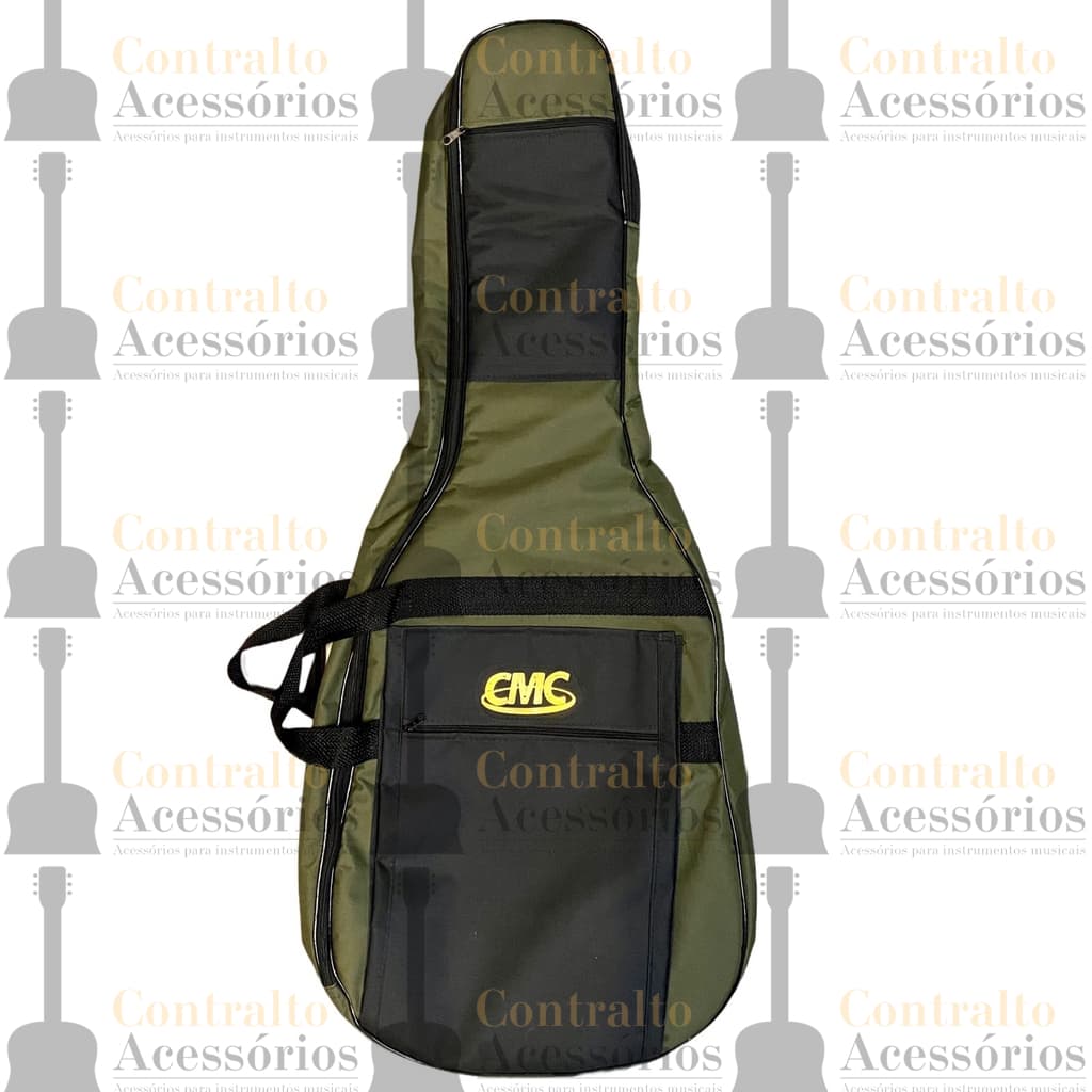 Capa Bag Bolsa Mochila Para Violão Folk Super Luxo Acolchoada Verde Escuro
