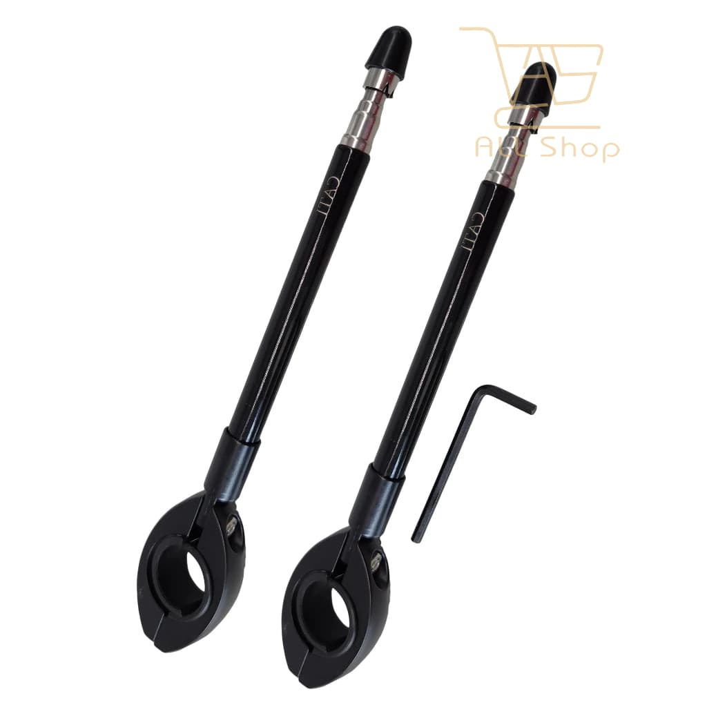 Antena Retrátil Corta Pipa Para Moto 7 Estágios GUIDÃO Preta Abraçadeira 7/8