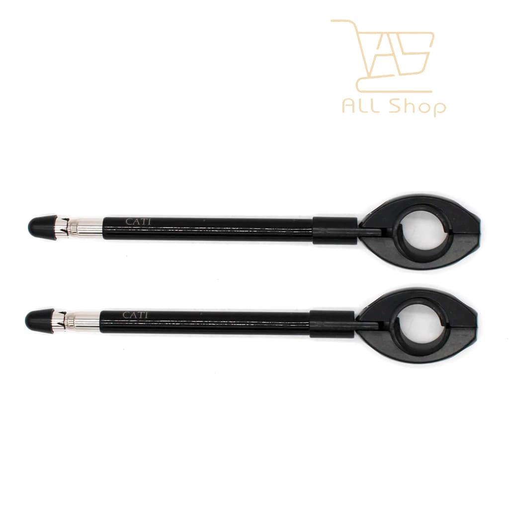 2 Antenas Retrátil Corta Pipa Para Moto 7 Estágios Guidão ou Retrovisor Inox Preta Cromada