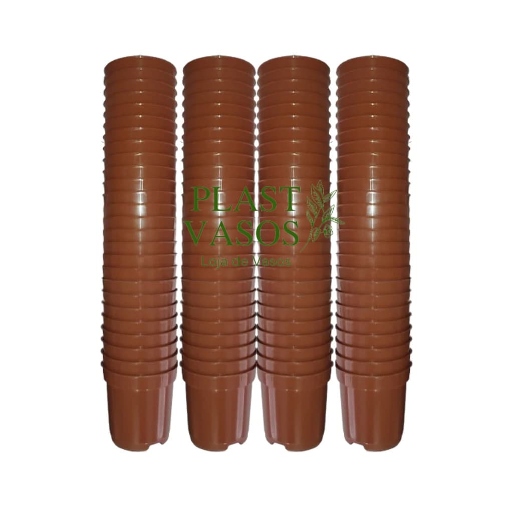 Kit 100 vasos para plantas na cor marrom pote 6
