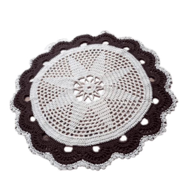 Tapete/Centro Toalha de Mesa Redondo de Crochê Crochet Croche Cozinha Decoração Natal Presente Casa