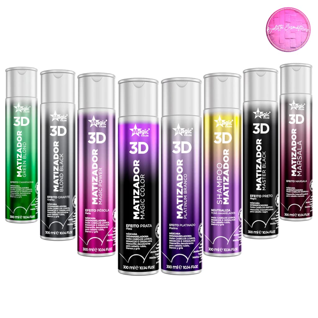 Magic Color Gloss 3D Matizador 300ml Todos os Efeitos Cabelos Loiros Preto Marsala Champagne Brilho