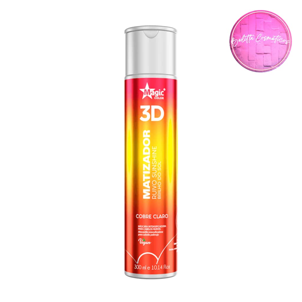Magic Color Matizador 3D Ruivo Sunshine 300ml Efeito Cobre Claro - Máscara Pigmento Brilho do Sol