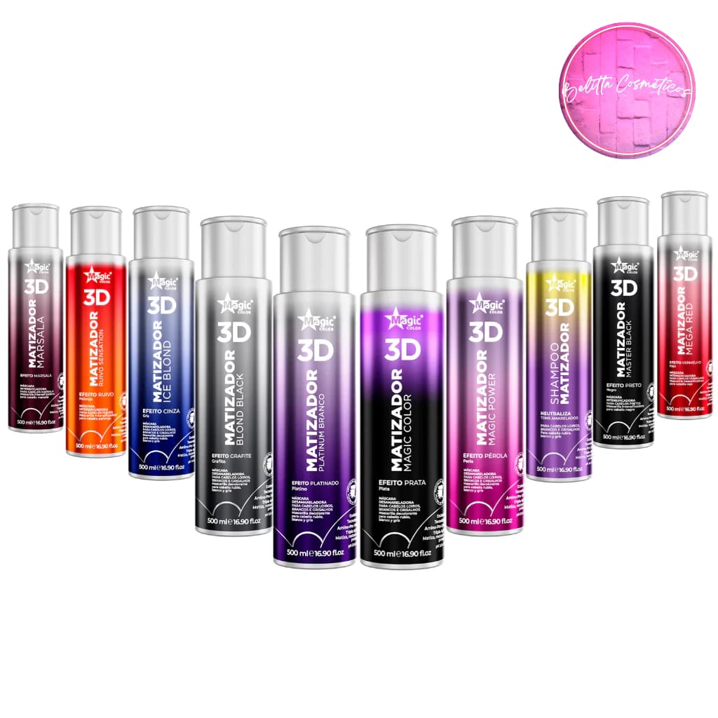 Magic Color Gloss 3D Matizador 500ml Todos Efeitos - Cabelos Loiros Vermelhos Ruivo Preto Marsala