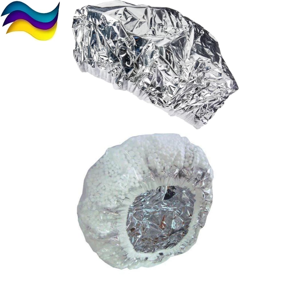kit Touca Metalizada + Touca com Isopor Térmica para Tratamento de Hidratação Potencializa o Calor