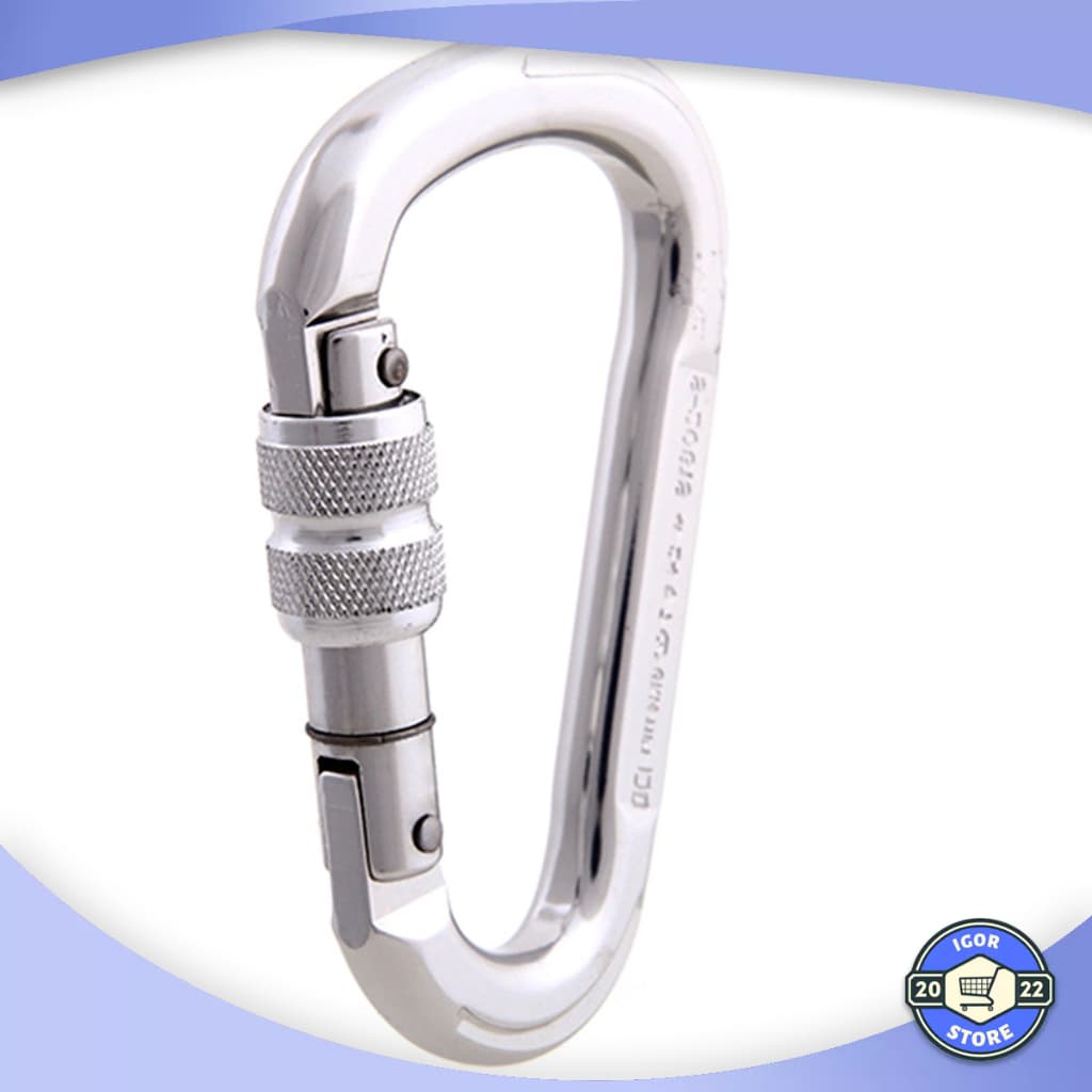 Mosquetão HMS Alumínio 24kn Trava Rosca Dupla Nbr Uiaa Ce Oferta Envio imediato