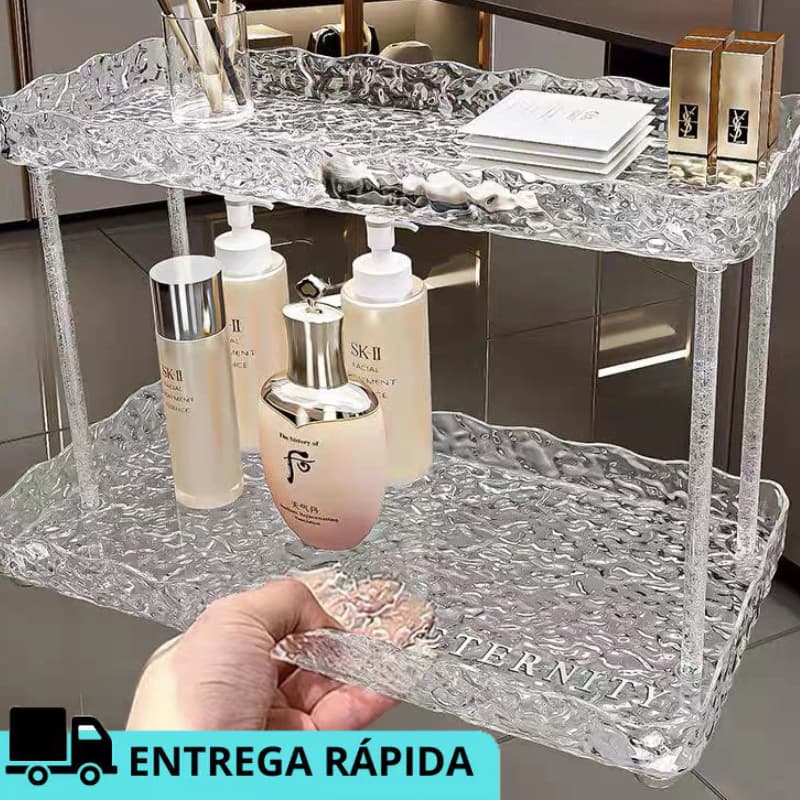 Prateleira Organizador Diamante Acrílico Porta Maquiagem Beleza Luxo