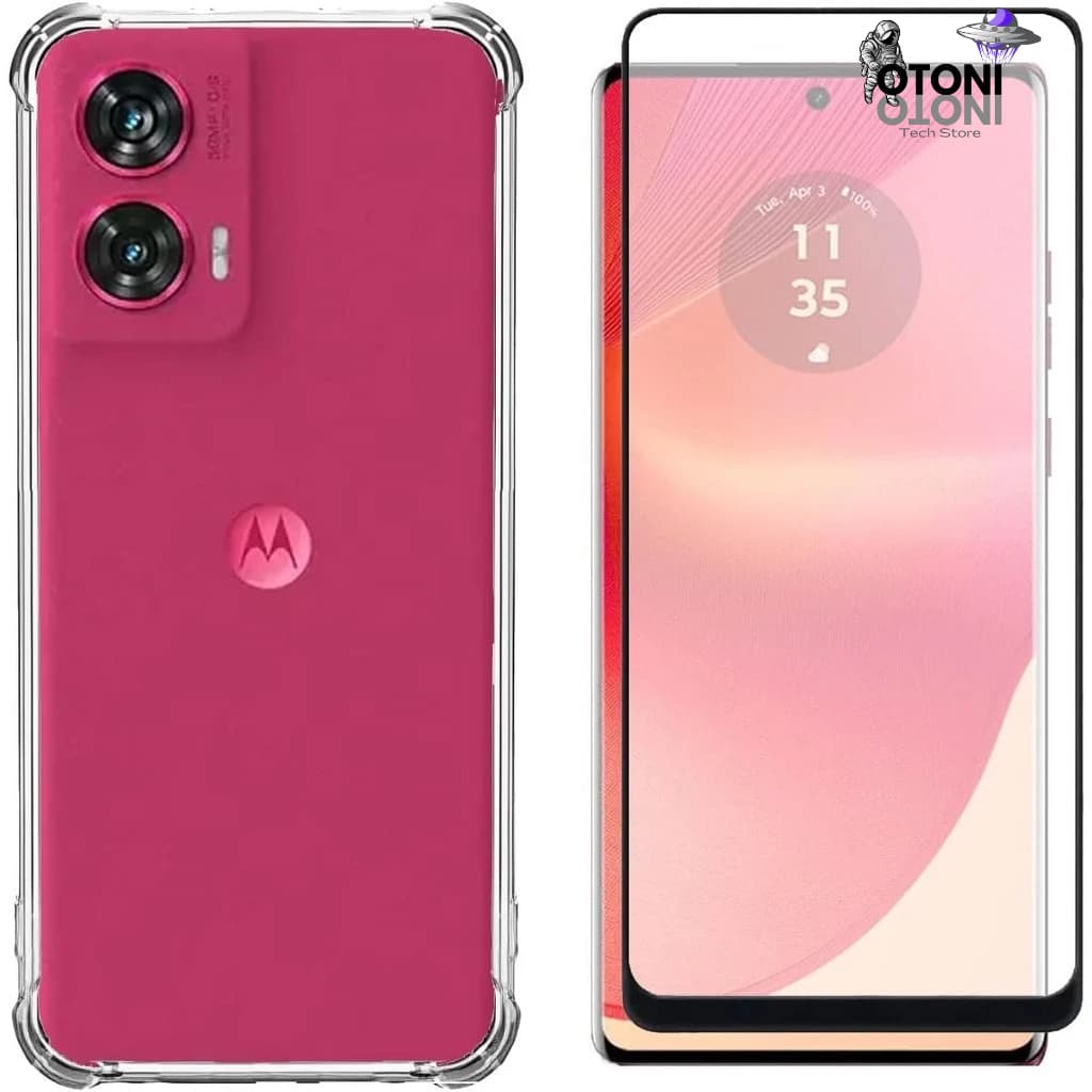 Kit Capa Case Capinha e Película 3D Para Motorola Moto Edge 50 Fusion - Tech Otoni