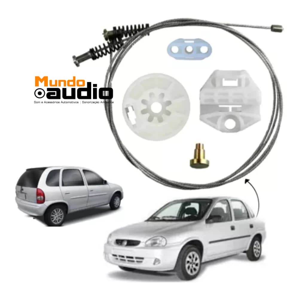 Kit Reparo Vidro Elétrico Corsa Antigo 1997 a 2006 Porta Traseira