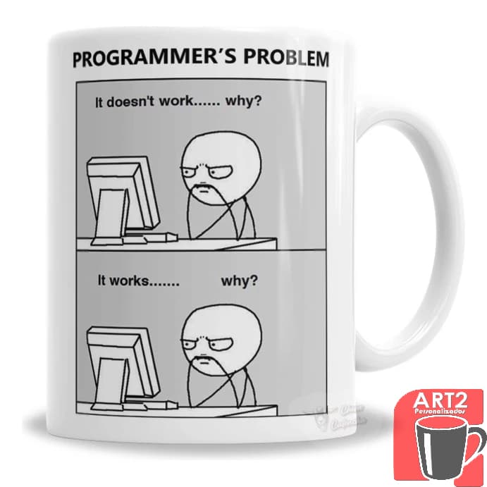 Caneca Porcelana Porcelana Meme Chistes De Programadores - En Caja 325ml - Presente Personalizado