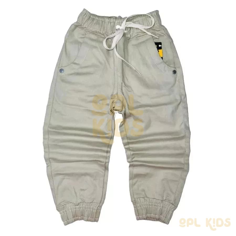 Calça Infantil Menino Jogger Sarja Bege Qualidade e Conforto