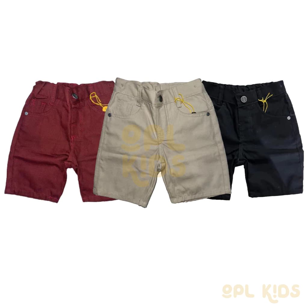 Kit 3 Bermudas Infantil Sarja Brim Color Menino Masculina Cores