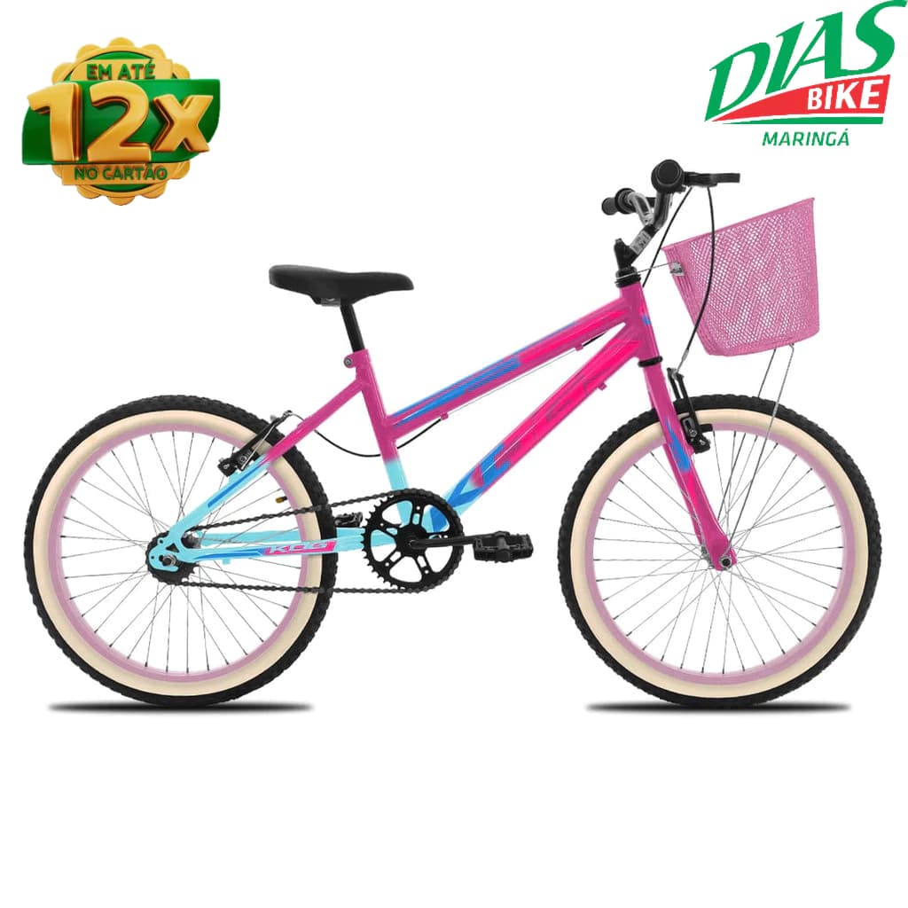 Bicicleta Aro 20 Infantil Feminina  KOG Retro Com Cestinha