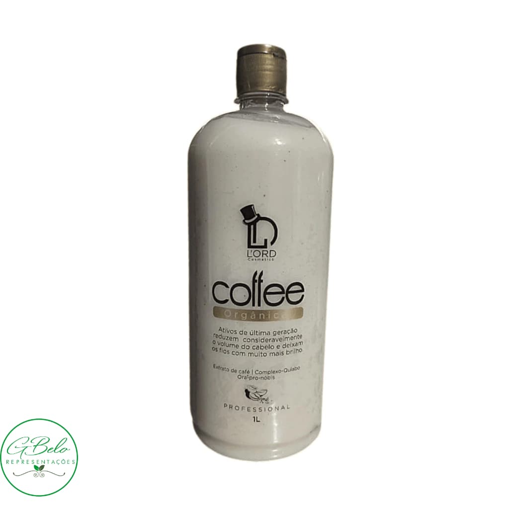 Escova New Coffee Orgânica 1L - Redução de Volume e Brilho Intenso - Profissional - Lord Cosméticos