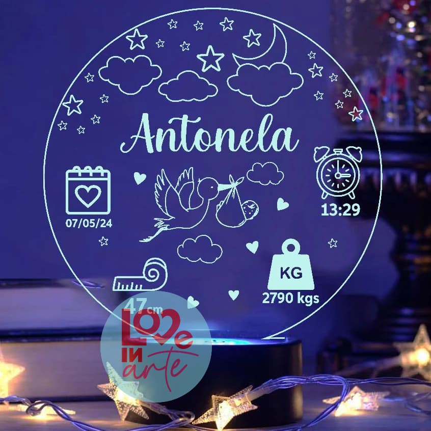 Luminária Bebê Nascimento Maternidade Personalizado, Decoração, Criança