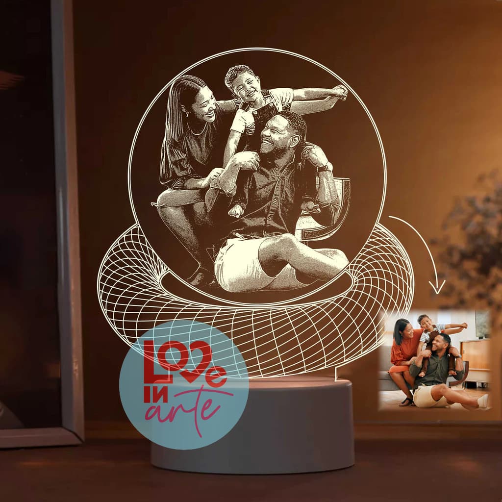 Luminária 3d Led Foto Personalizada Presente Natal Decoração, Iluminação, Dia dos namorados