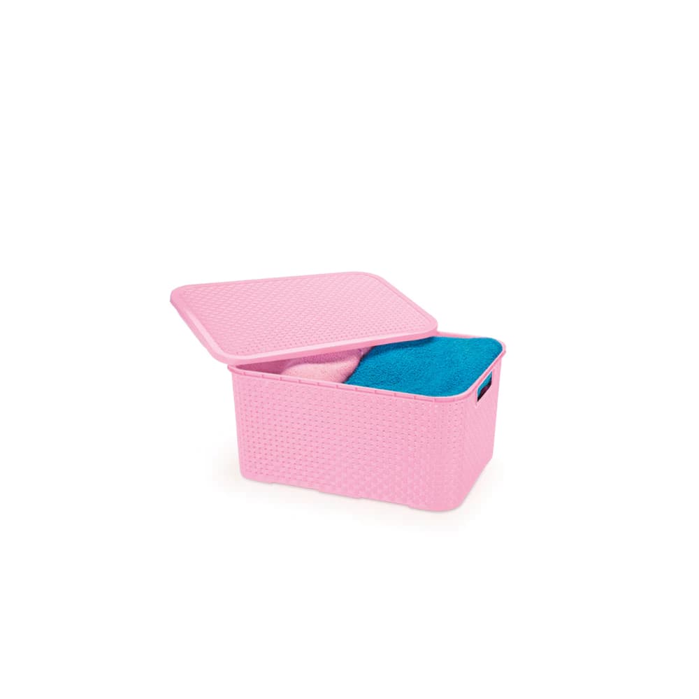 CAIXA ORGANIZADORA RATTAN CESTO RATAN - 3,5L - 21 X 16 X 14 CM - 3,5 LITROs