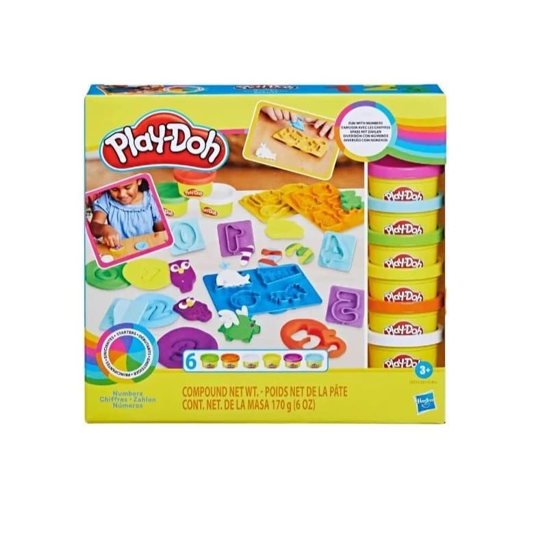 Conjunto Massinhas Play-doh Moldes De Números Infantil Com 6 Potes Massinha  Hasbro Novo