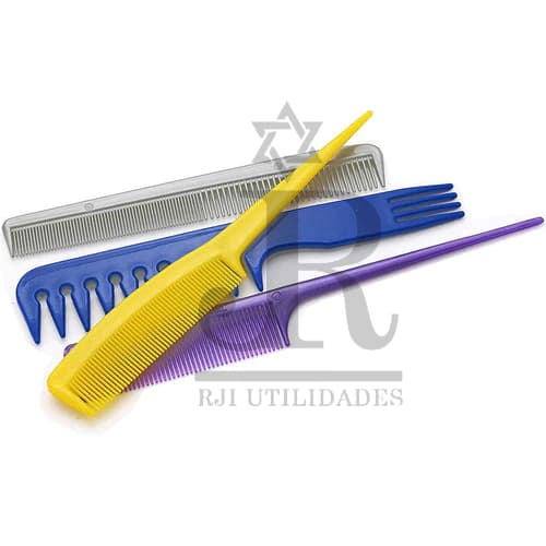 Kit 4 Pentes Pentear Pintar Cabelo Cabelereiro Cortar Alisar Pente Jacaré Pente Profissional
