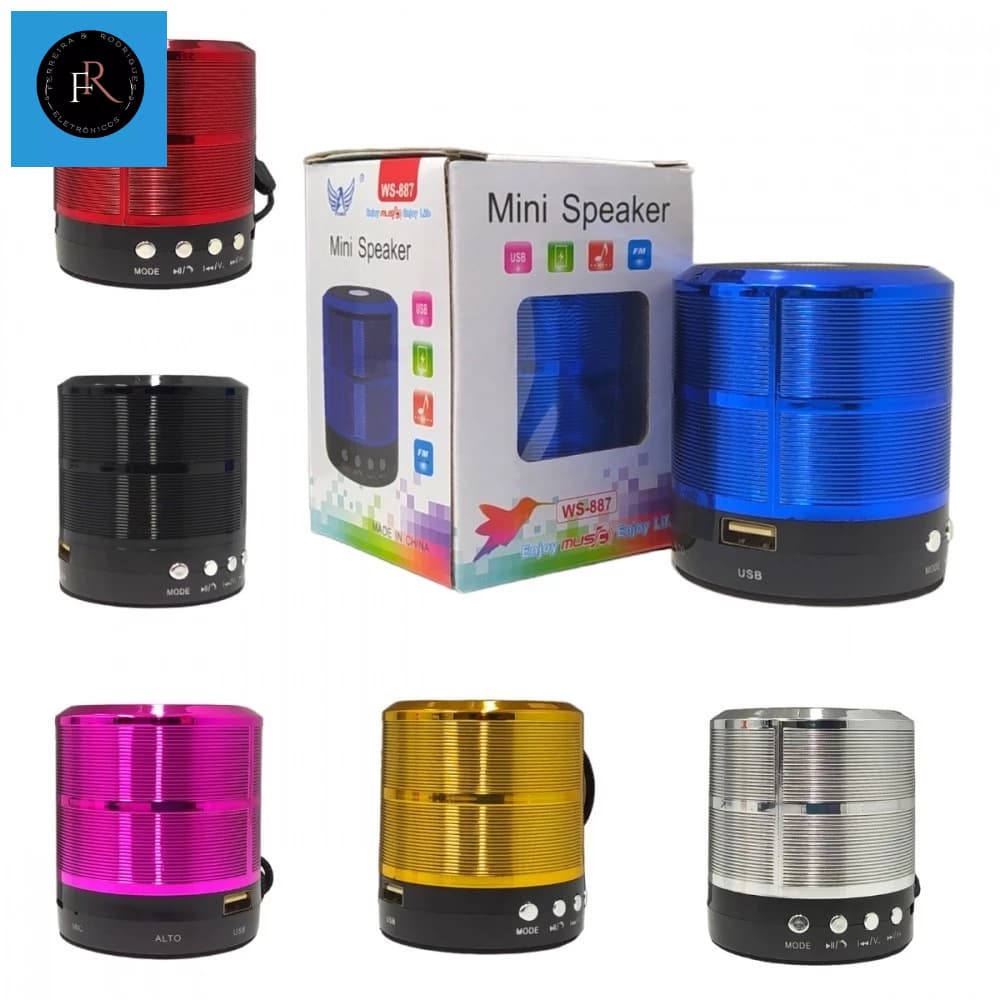 Mini Caixa de som Bluetooth WS-887 Altomex Caixa de Som Bluetooth Altomex Mini Speaker WS-887