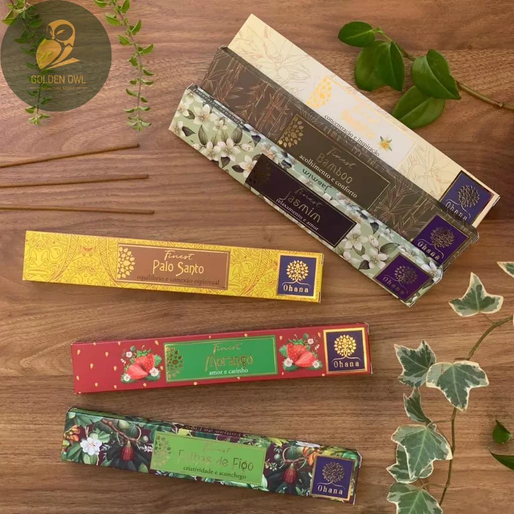 Incenso Semi Massala Ohana Finest 15 Varetas Óleos Essenciais Nag Champa Lavanda Palo Santo Original