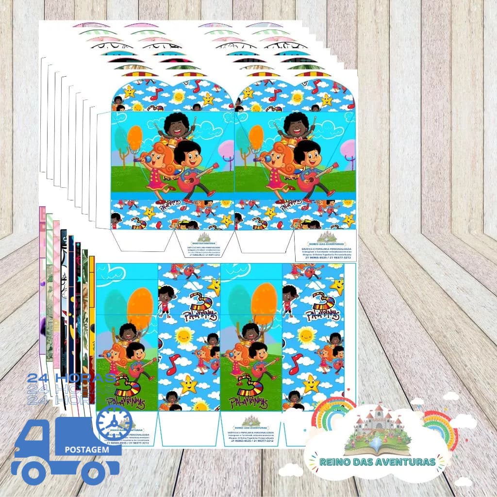 Envio imediato - TEMA TRÊS PALAVRINHAS AZUL Kit 20 ou 30 MILK/CORAÇÃO Lembrancinha Festa de Aniversário (sem nome)
