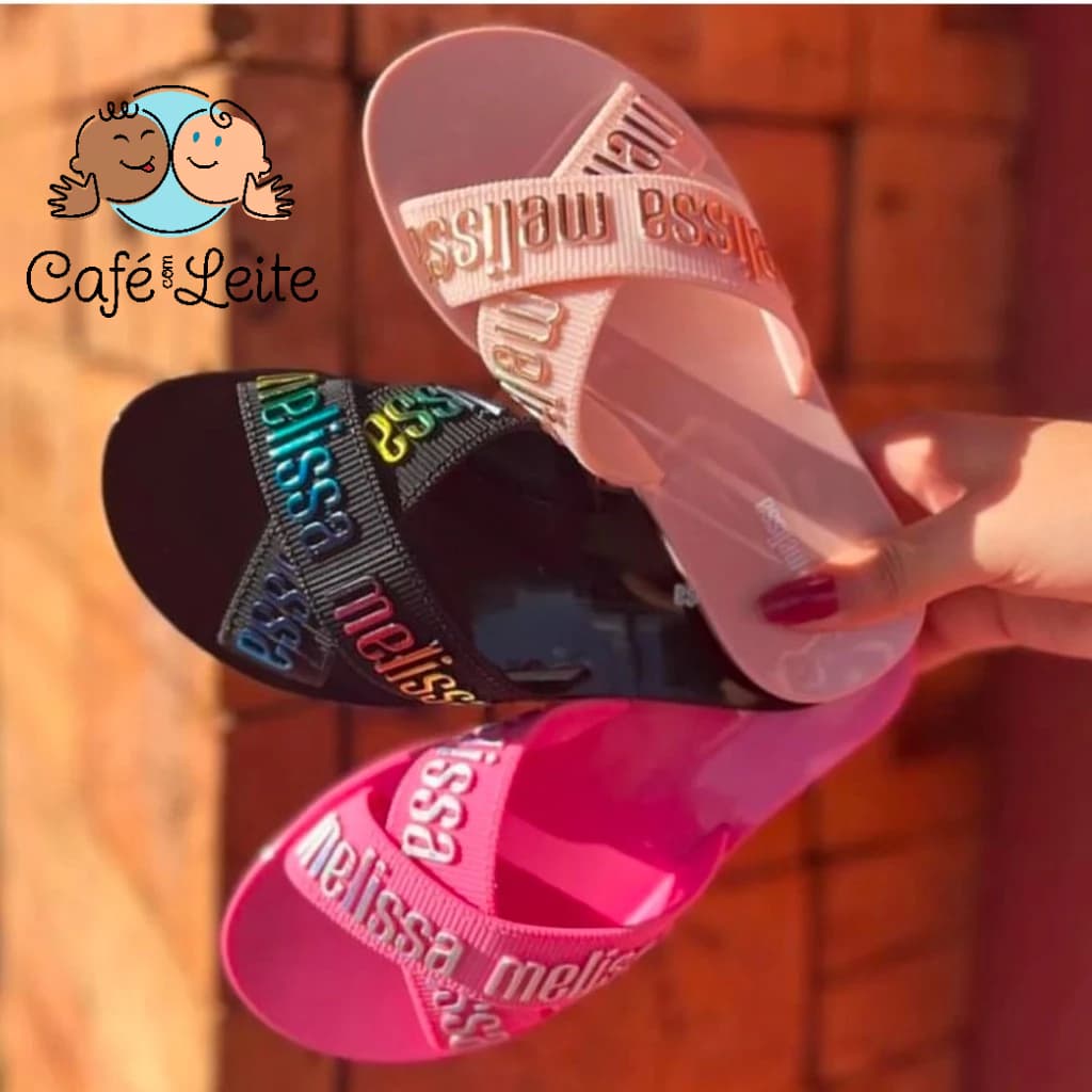 Mini Melissa M Lover Slide Infantil Chinelo Rasteirinha Tiras Moda Juvenil Verão Original