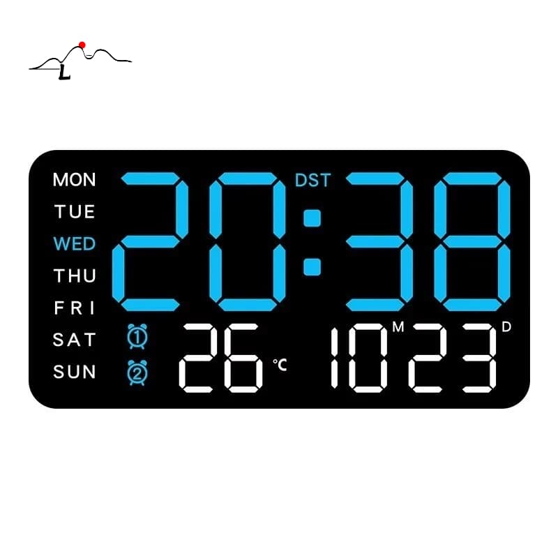 Relógio Digital LED De Parede E Mesa Calendário Alarme Data Temperatura