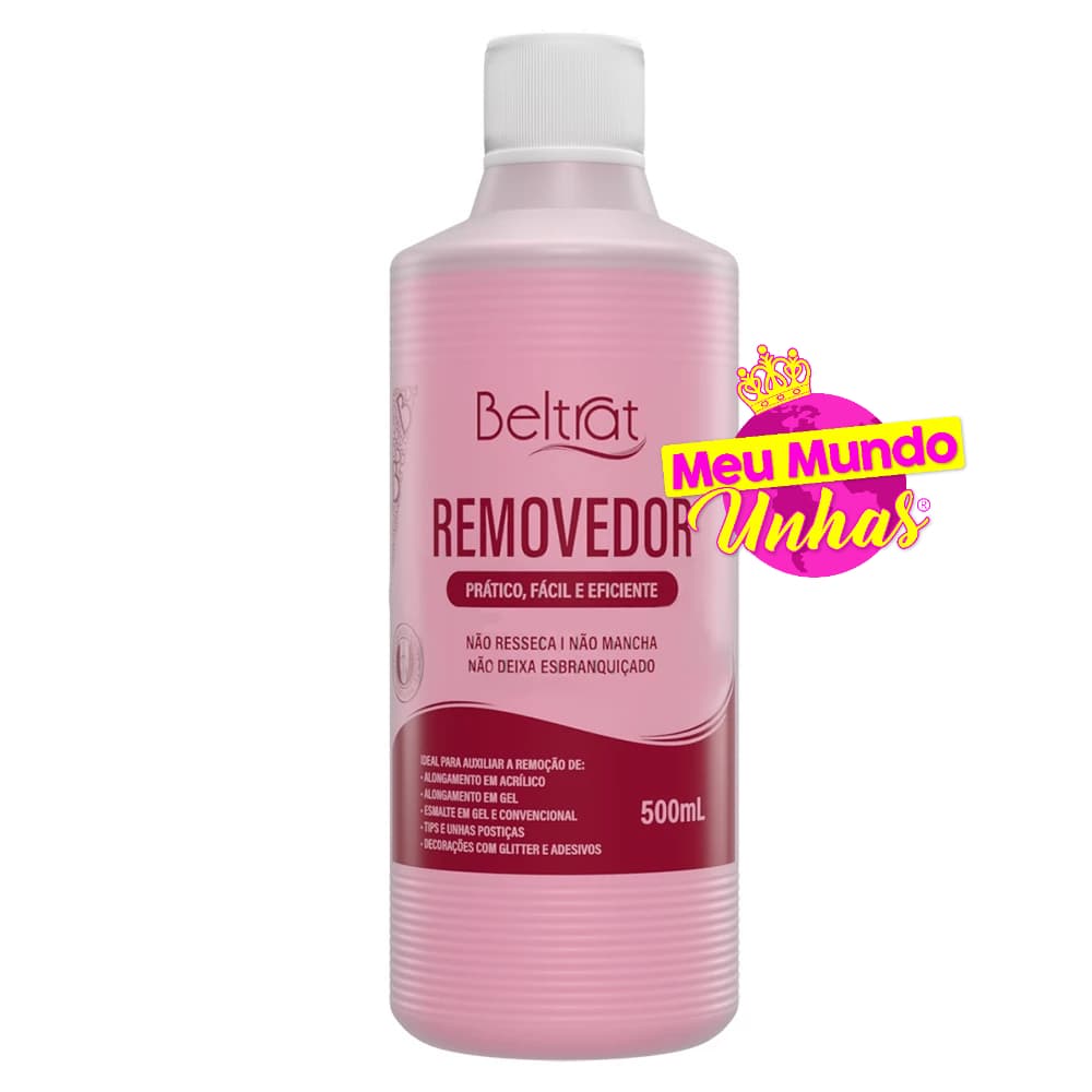 Removedor de Gel com Acetona 500ml - Beltrat (Rosa)