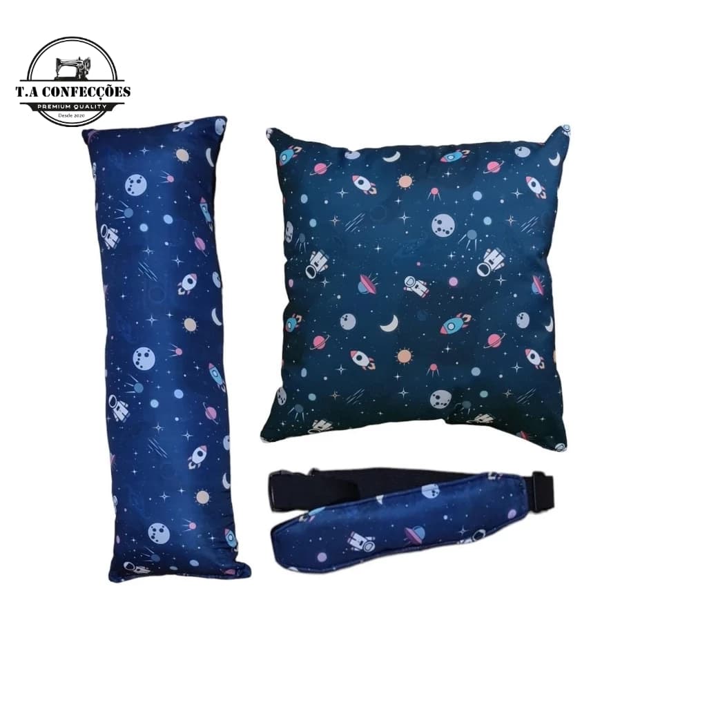 Kit 3 Peças Almofada de Assento + Almofada de Cinto + Faixa Soneca