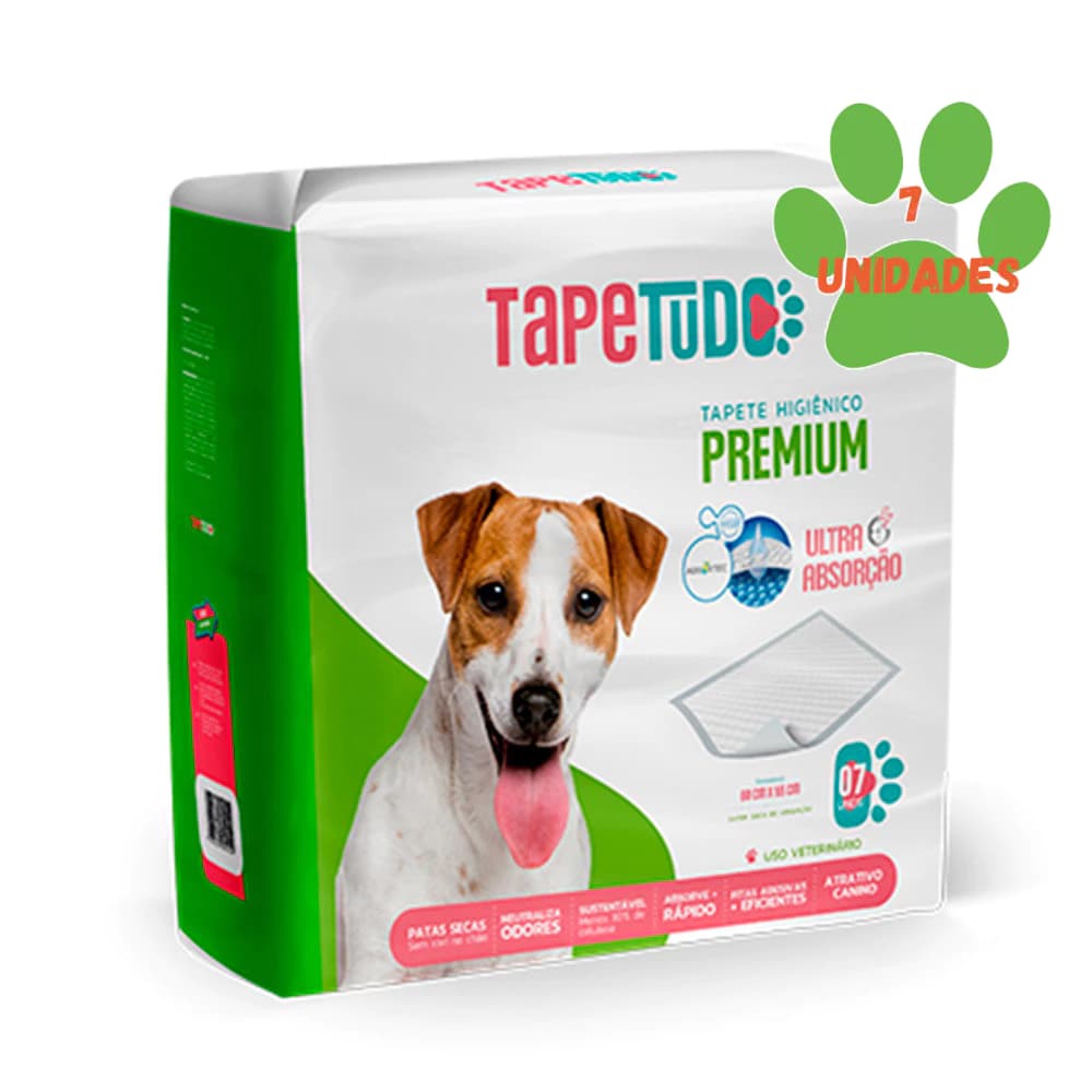 Tapete Higiênico Tapetudo Para Cães 60x55cm 7 Unidades