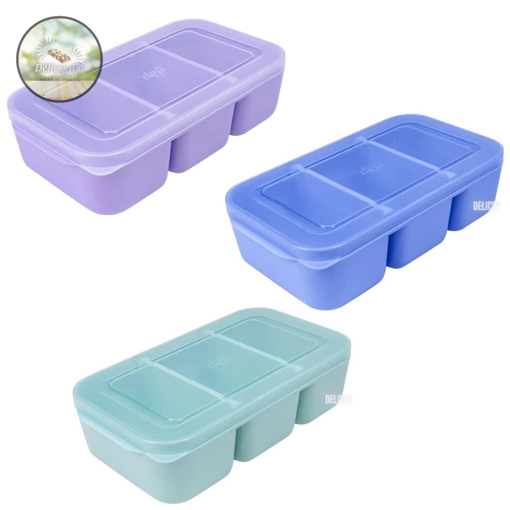 Pote Marmita Texas Dup 1L 3 Divisórias Tampa Hermética Micro-Ondas Lava-Louças Freezer Bpa Free