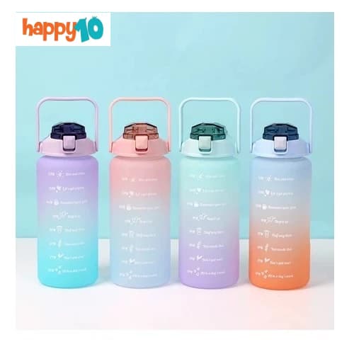 Garrafa Motivacional Tie Dye 2 Litros com Canudo Suporte para Celular Academia Treino Água Fitness