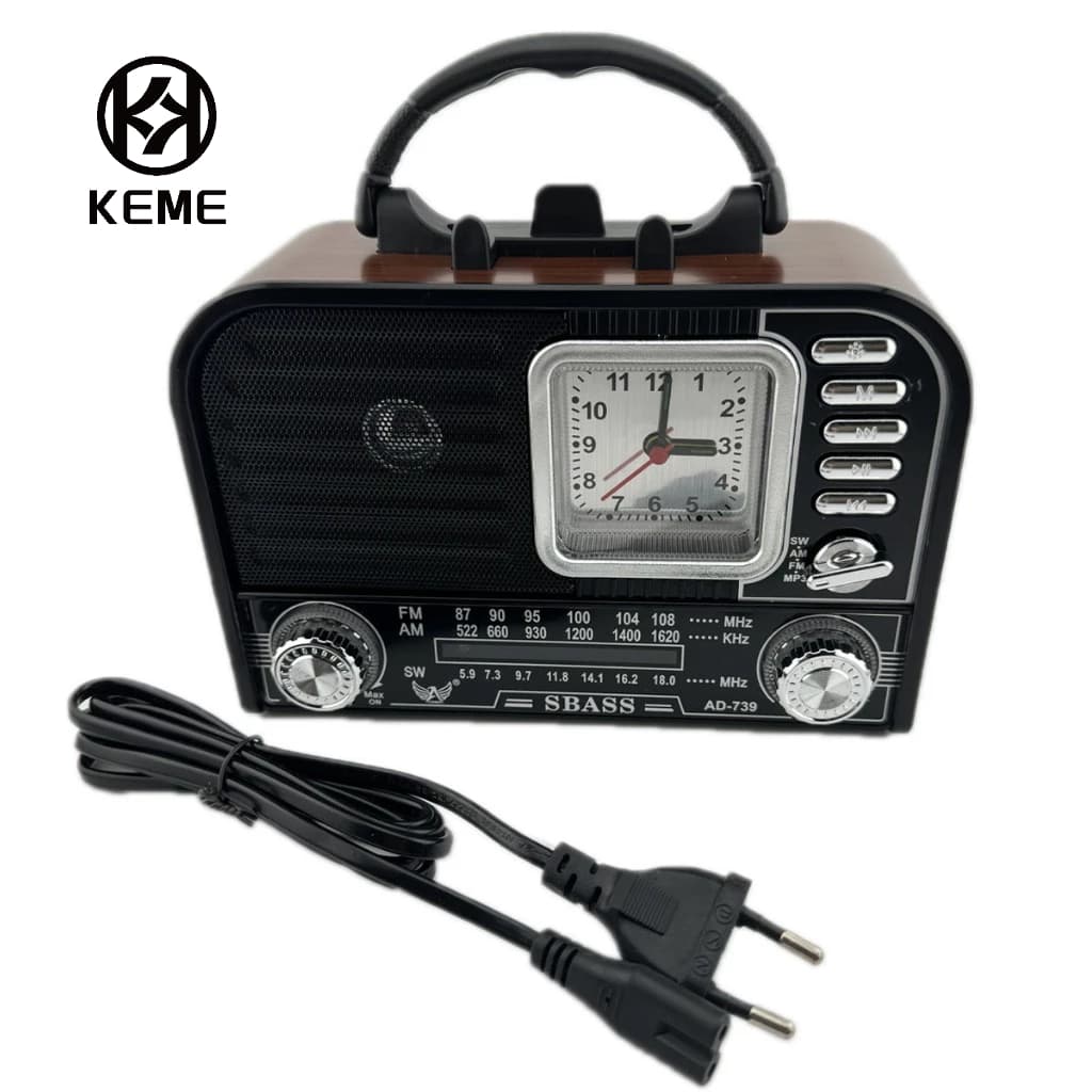 Caixa Som Recarregável Retro Antiga Am Fm Usb Aux Sd Bluetooth Som Antena Analogico