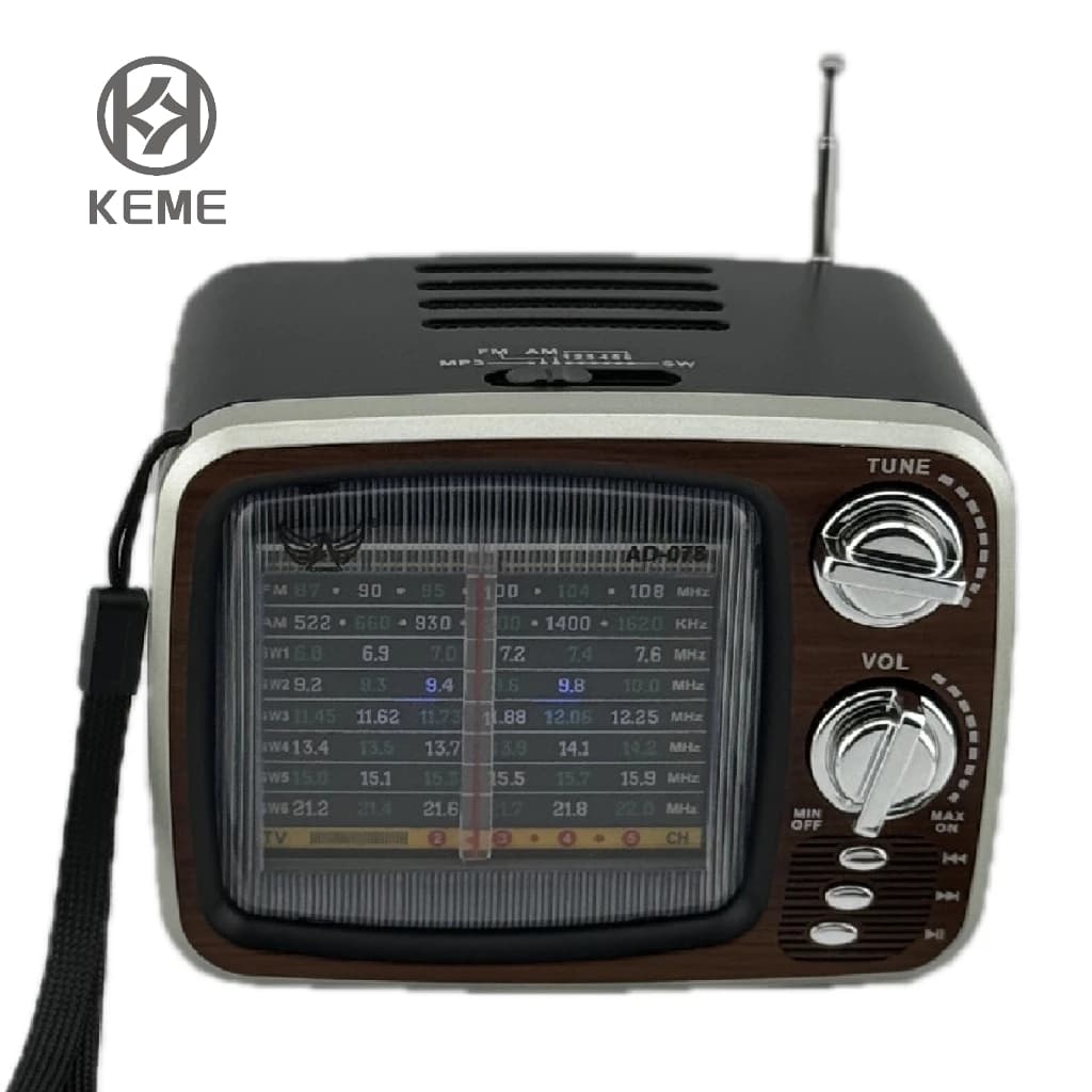 Rádio Am Fm Bluetooth Retro Vintage Tv Usb Radinho Recarregável Caixa de som AD-078